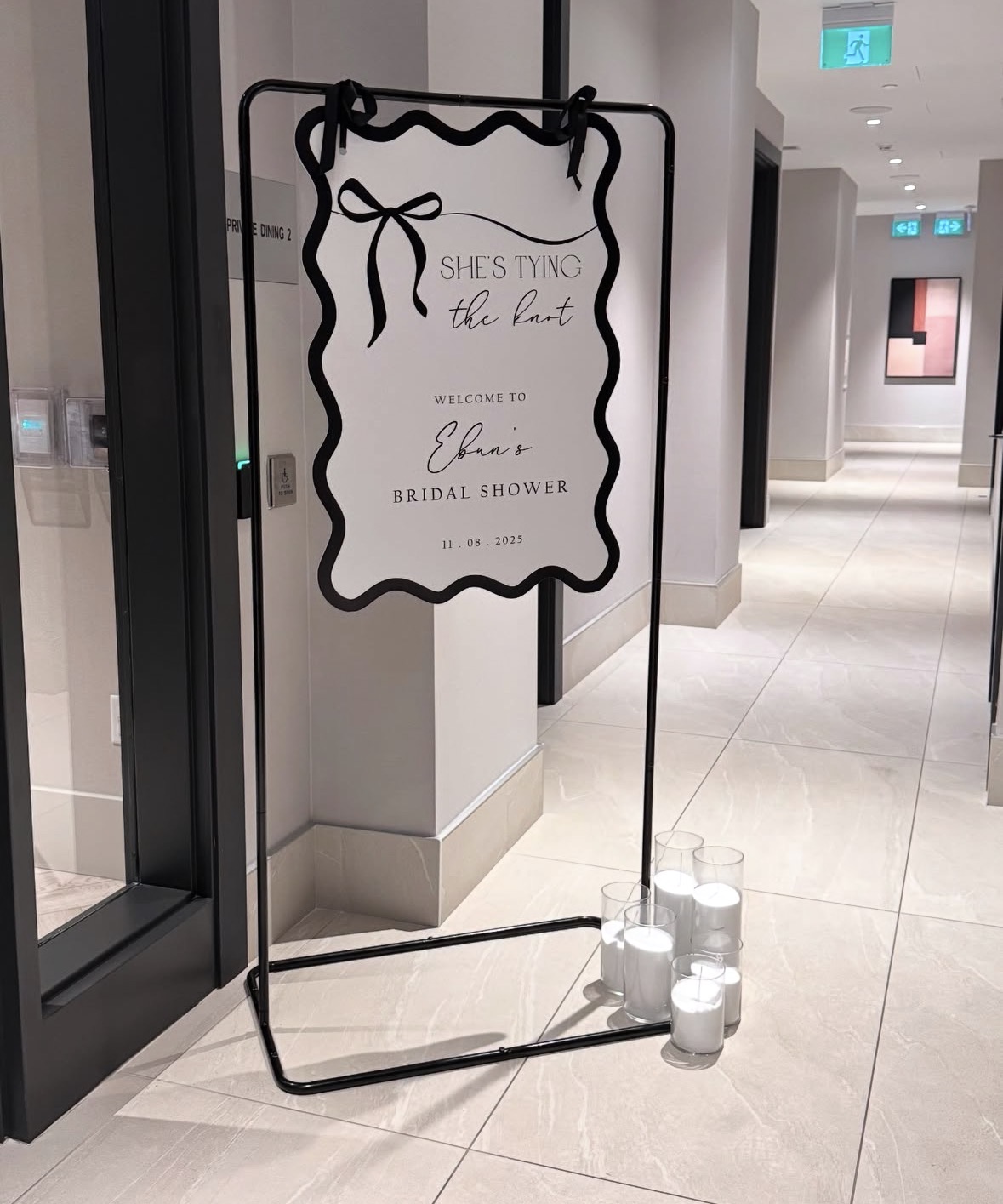 She's Tying the Knot bridal shower welcome sign